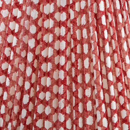 16 Inch Round Gathered Bedwyn Lampshade - Red Wicker
