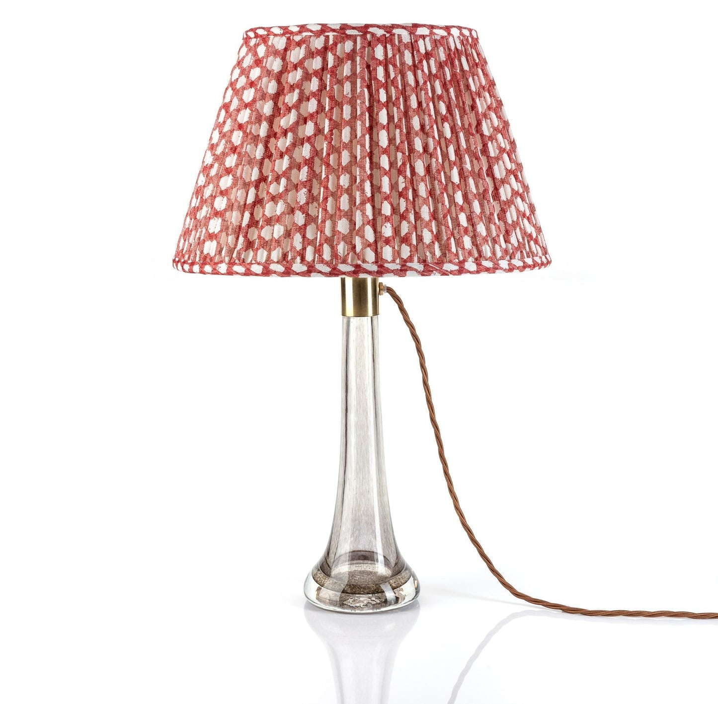 Lampshade in Red Wicker Light Linen