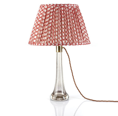 16 Inch Round Gathered Bedwyn Lampshade - Red Wicker