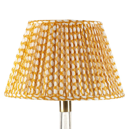 Round Lampshade in Yellow Wicker