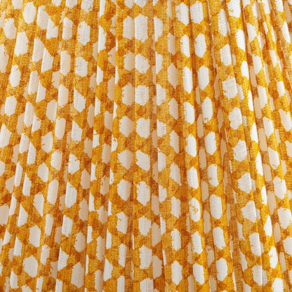Round Lampshade in Yellow Wicker