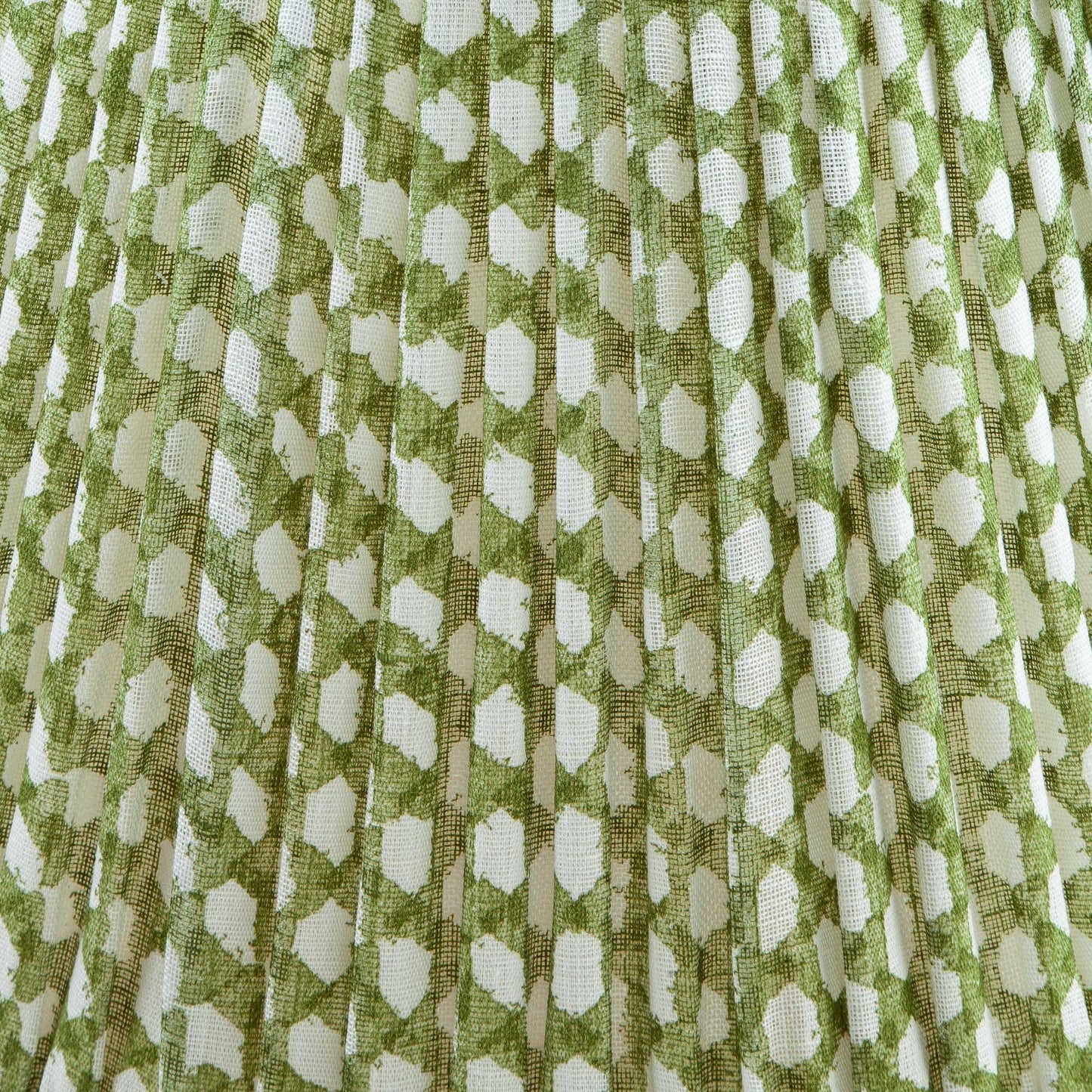16 Inch Round Gathered Bedwyn Lampshade - Green Wicker