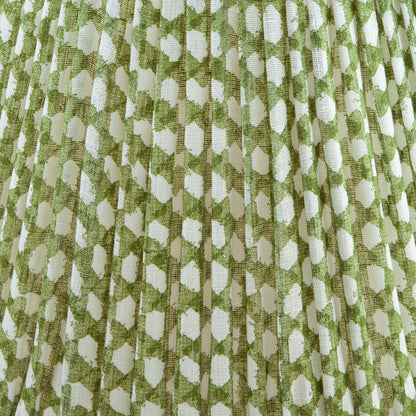 16 Inch Round Gathered Bedwyn Lampshade - Green Wicker