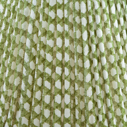 16 Inch Oval Gathered Bedwyn Lampshade - Green Wicker
