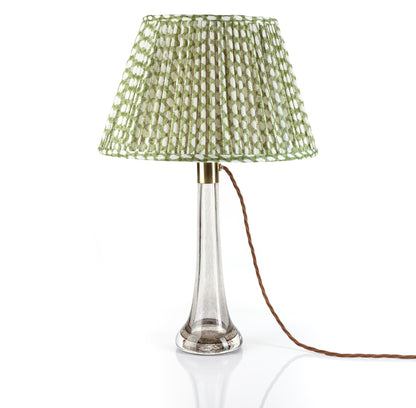 16 Inch Round Gathered Bedwyn Lampshade - Green Wicker
