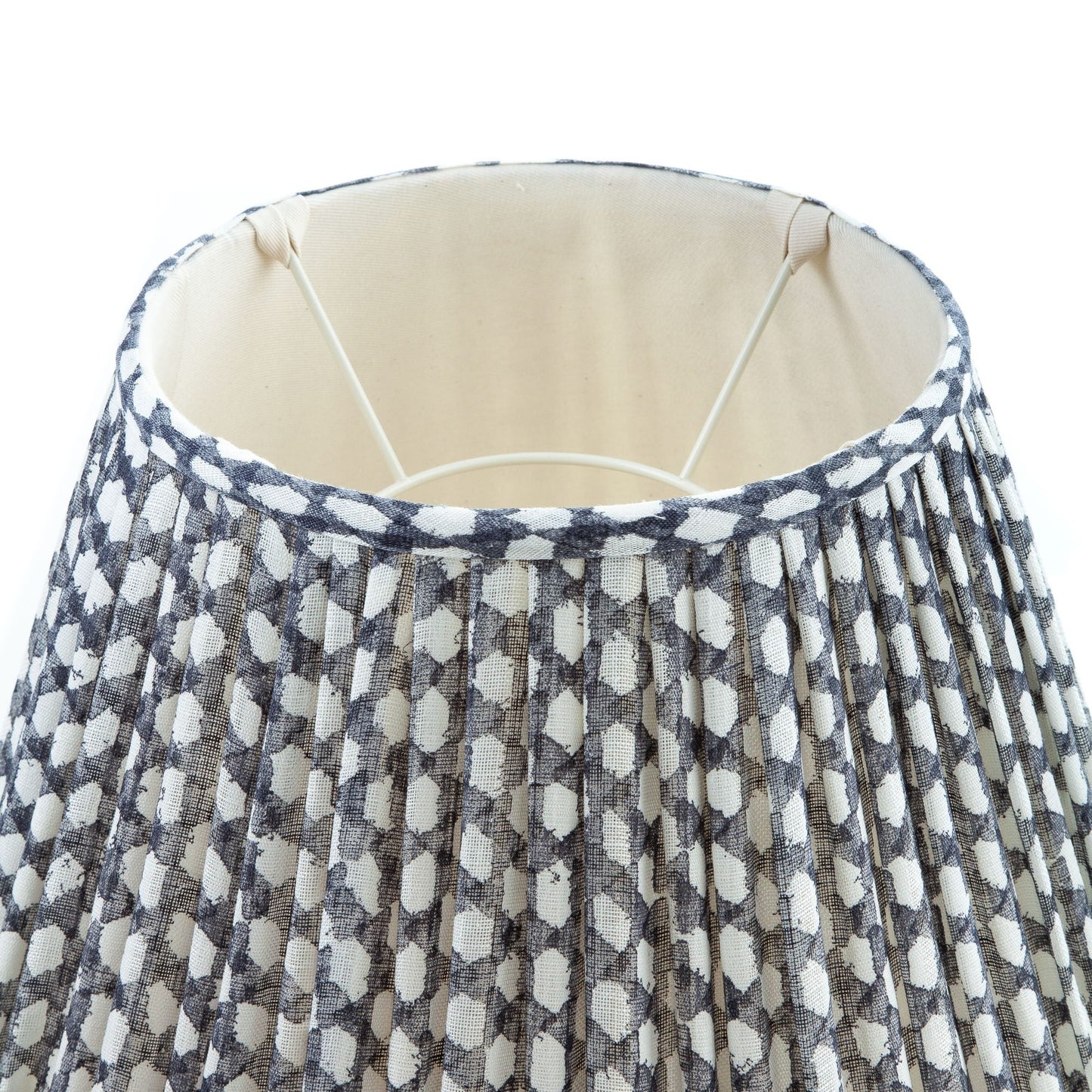 16 Inch Round Gathered Bedwyn Lampshade - Grey Wicker
