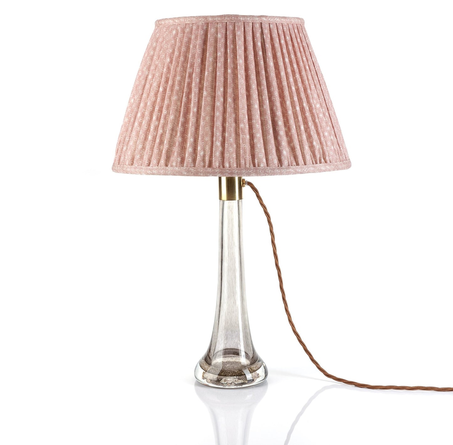 16 Inch Round Gathered Bedwyn Lampshade - Pink Figured