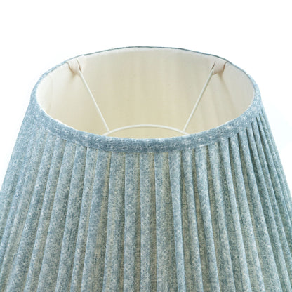 16 Inch Round Gathered Bedwyn Lampshade - Blue Figured