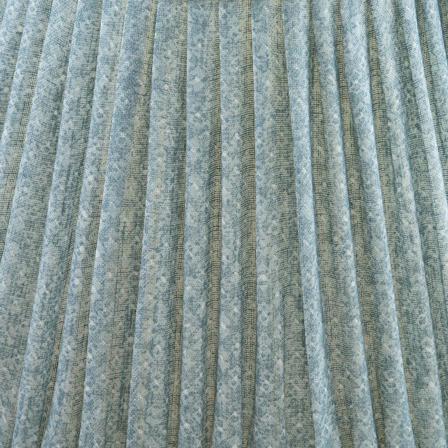16 Inch Round Gathered Bedwyn Lampshade - Blue Figured