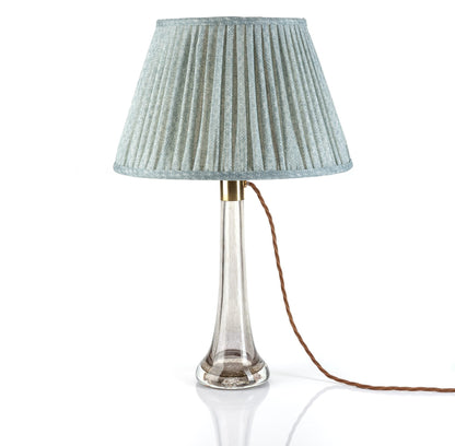 16 Inch Round Gathered Bedwyn Lampshade - Blue Figured