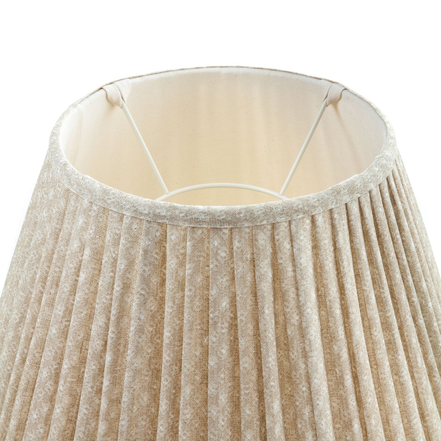 16 Inch Round Gathered Bedwyn Lampshade - Ecru Figured