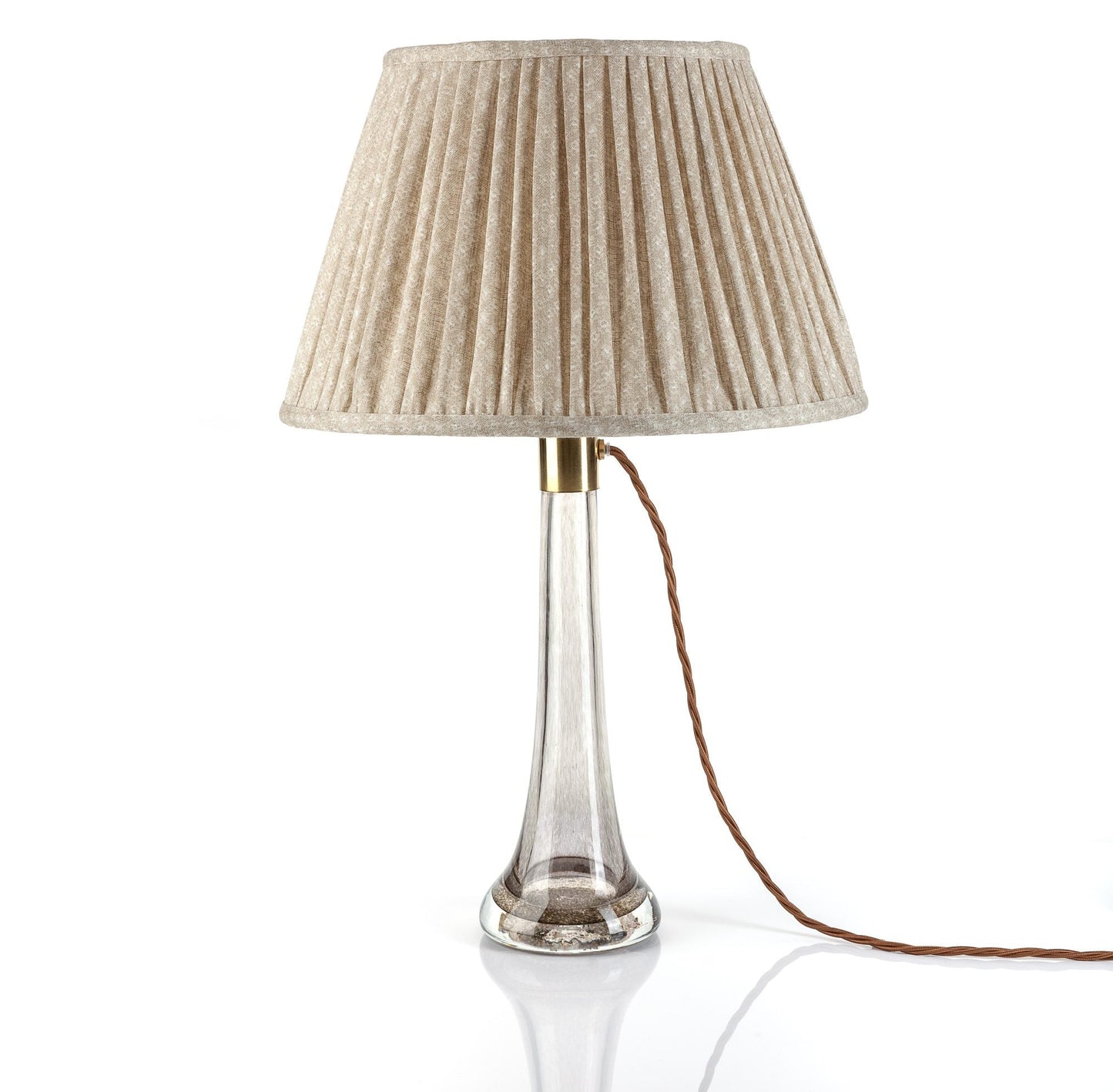 16 Inch Round Gathered Bedwyn Lampshade - Ecru Figured