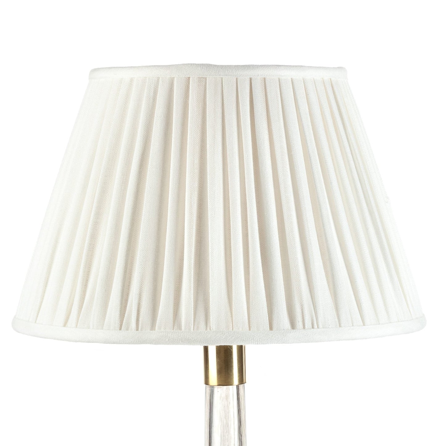 16 Inch Round Gathered Bedwyn Lampshade - Ivory Plain