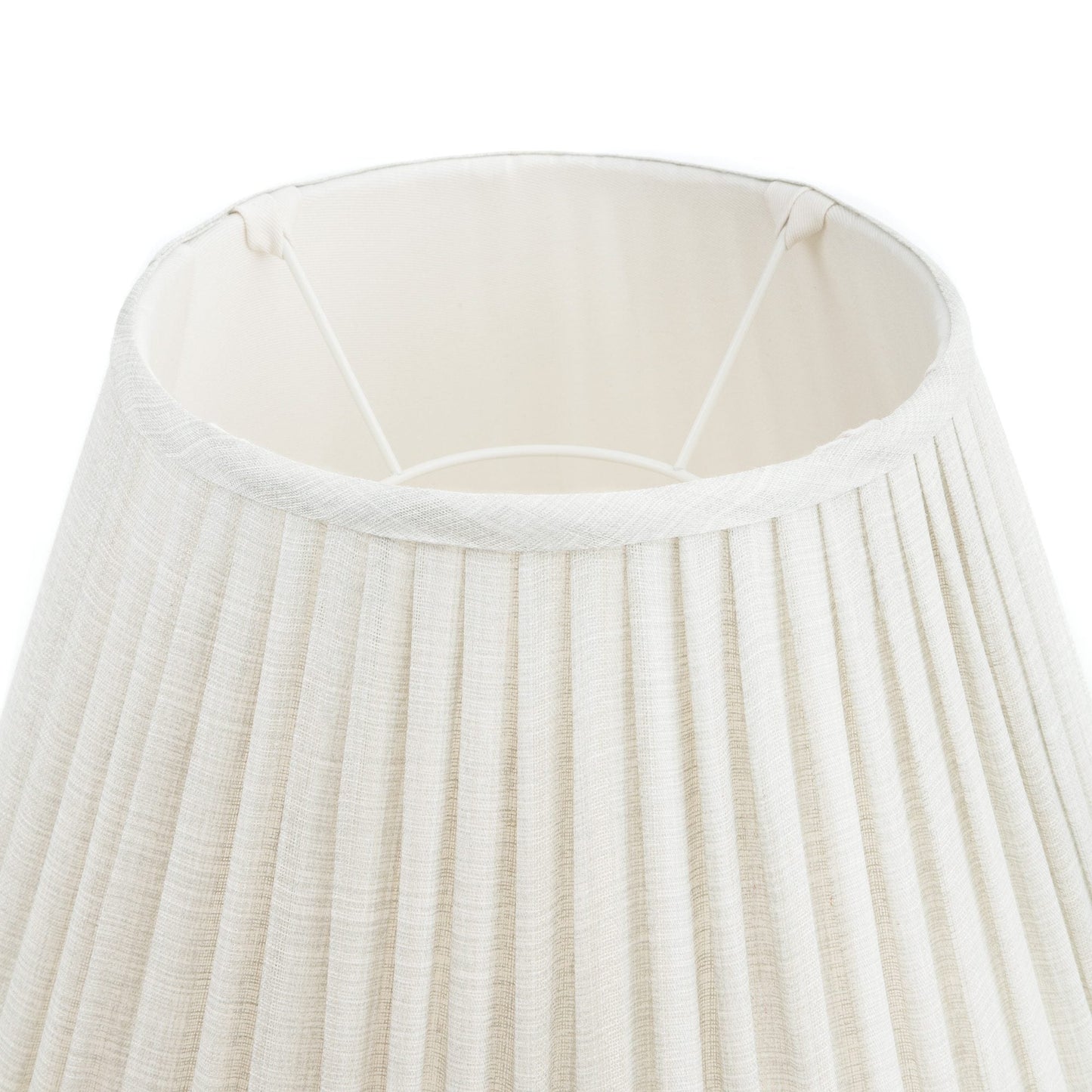 16 Inch Round Gathered Bedwyn Lampshade - Ivory Plain