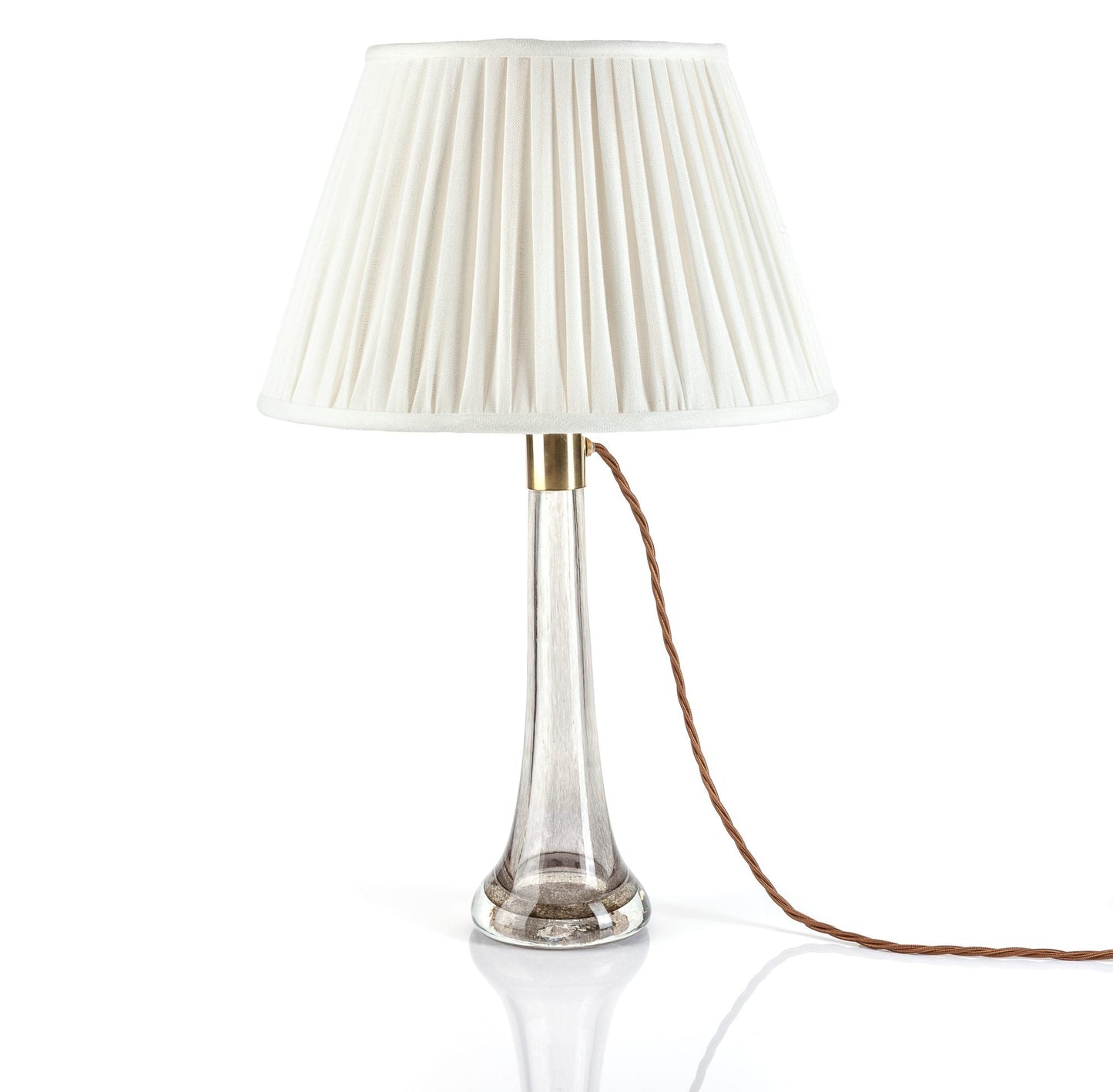 16 Inch Round Gathered Bedwyn Lampshade - Ivory Plain