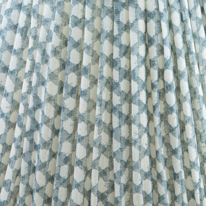16 Inch Oval Gathered Bedwyn Lampshade - Light Blue Wicker