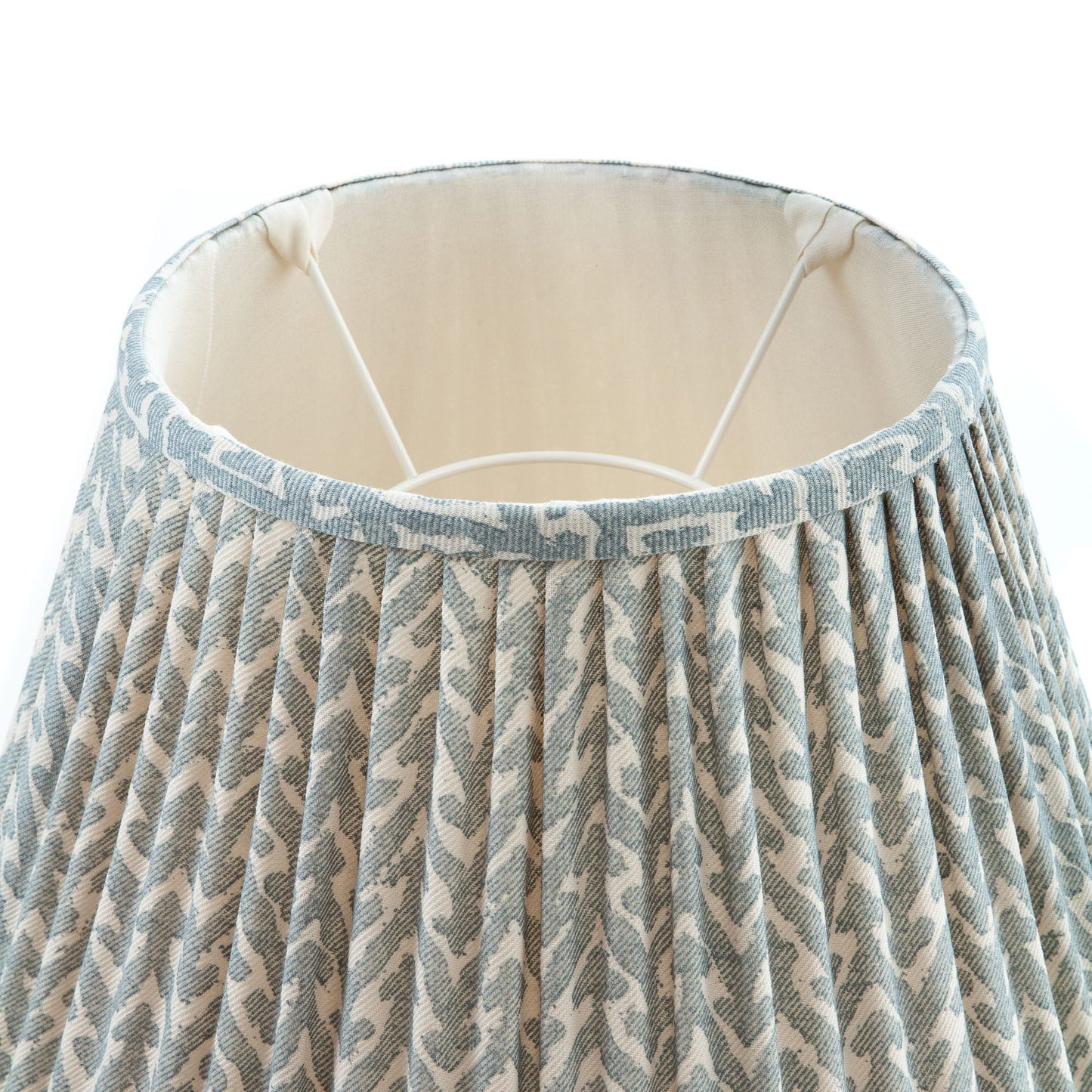 16 Inch Round Gathered Bedwyn Lampshade - Light Blue Rabanna