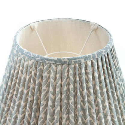 16 Inch Round Gathered Bedwyn Lampshade - Light Blue Rabanna