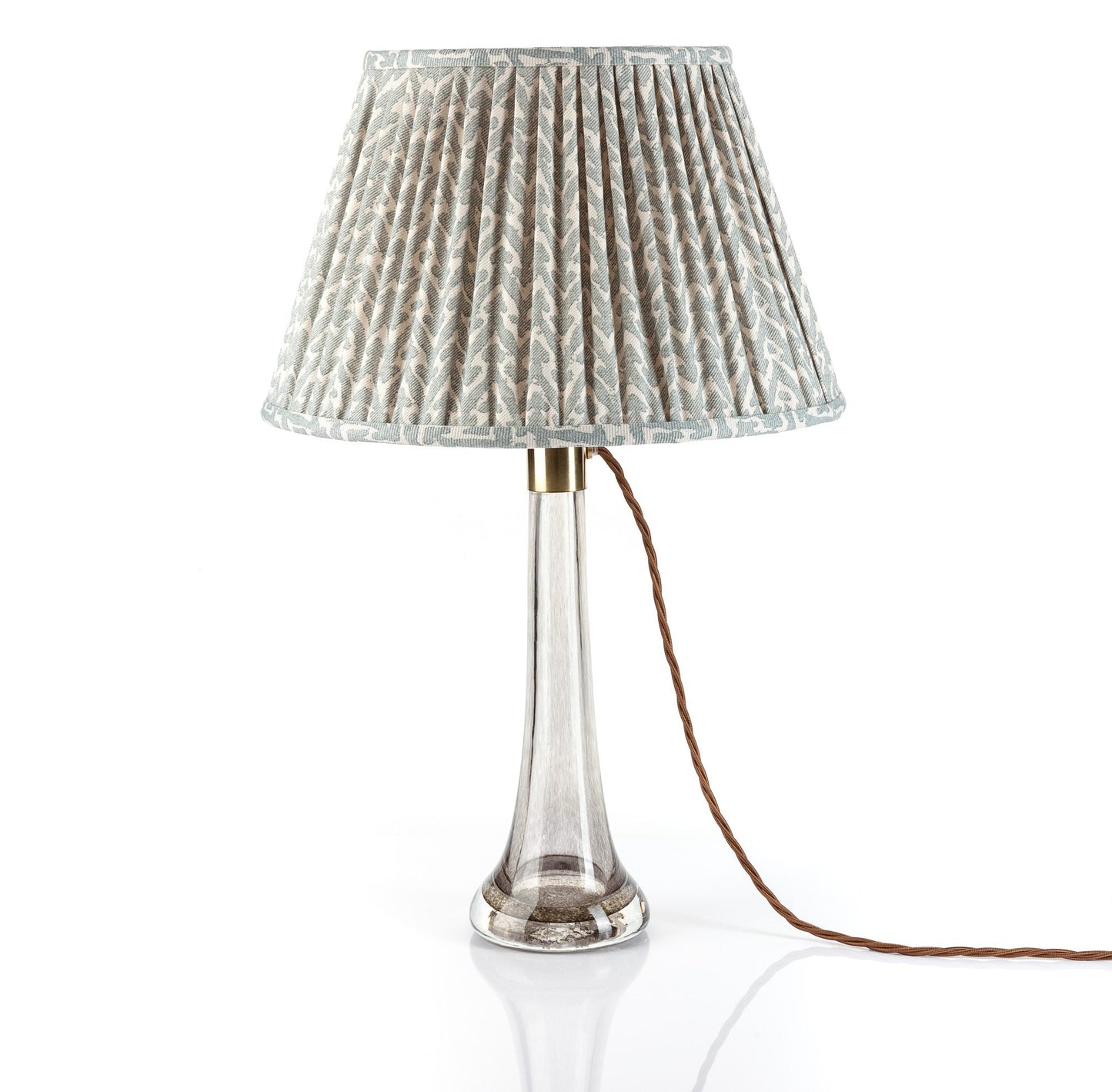 16 Inch Round Gathered Bedwyn Lampshade - Light Blue Rabanna