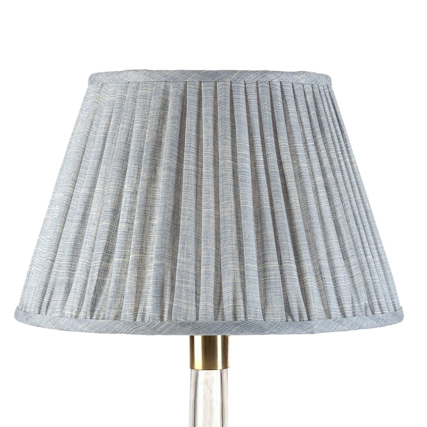 16 Inch Round Gathered Bedwyn Lampshade - Blue Moire