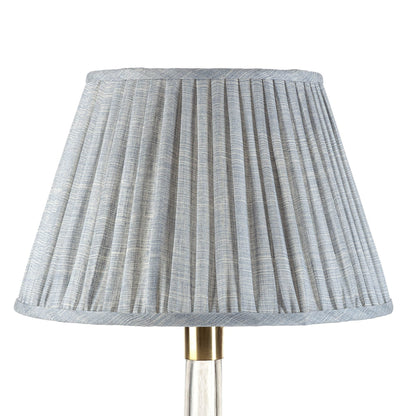 16 Inch Round Gathered Bedwyn Lampshade - Blue Moire