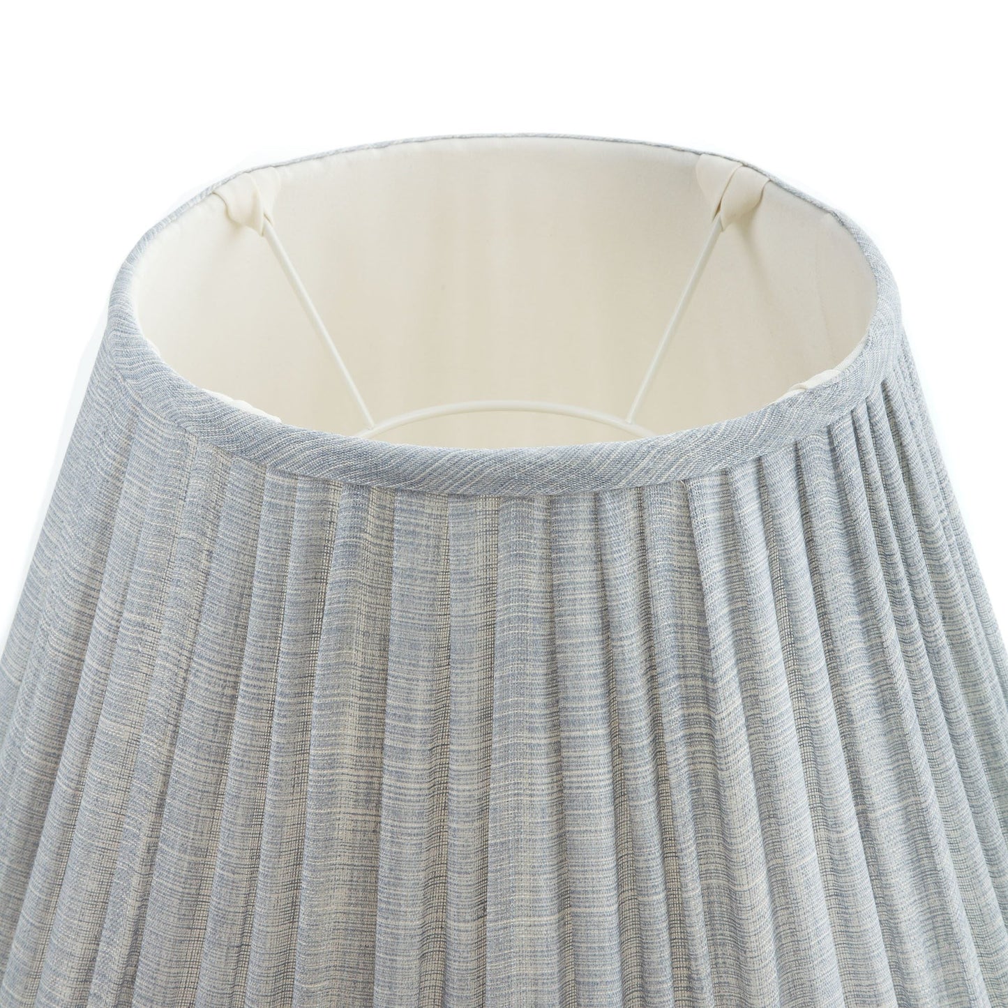 16 Inch Round Gathered Bedwyn Lampshade - Blue Moire