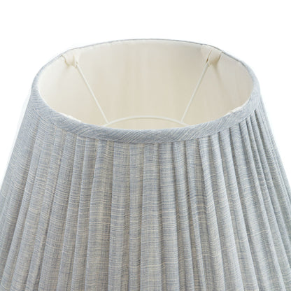 16 Inch Round Gathered Bedwyn Lampshade - Blue Moire