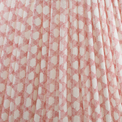 16 Inch Oval Gathered Bedwyn Lampshade - Pink Wicker
