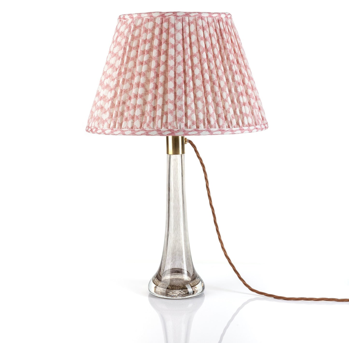 16 Inch Round Gathered Bedwyn Lampshade - Pink Wicker