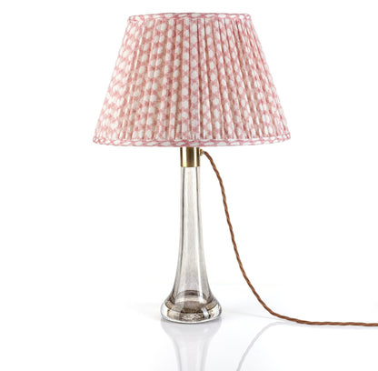 16 Inch Round Gathered Bedwyn Lampshade - Pink Wicker
