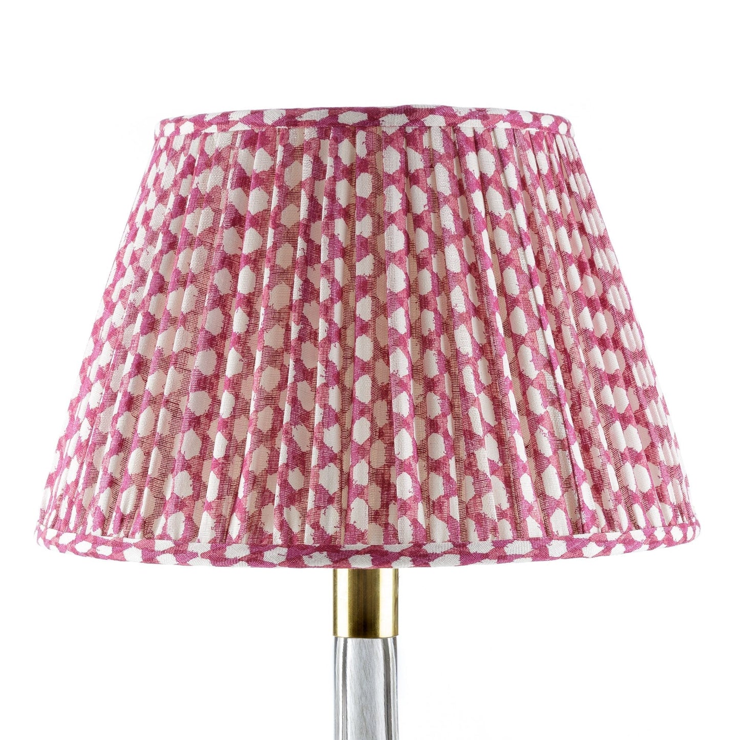 16 Inch Round Gathered Bedwyn Lampshade - Fuchsia Wicker