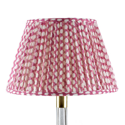16 Inch Round Gathered Bedwyn Lampshade - Fuchsia Wicker