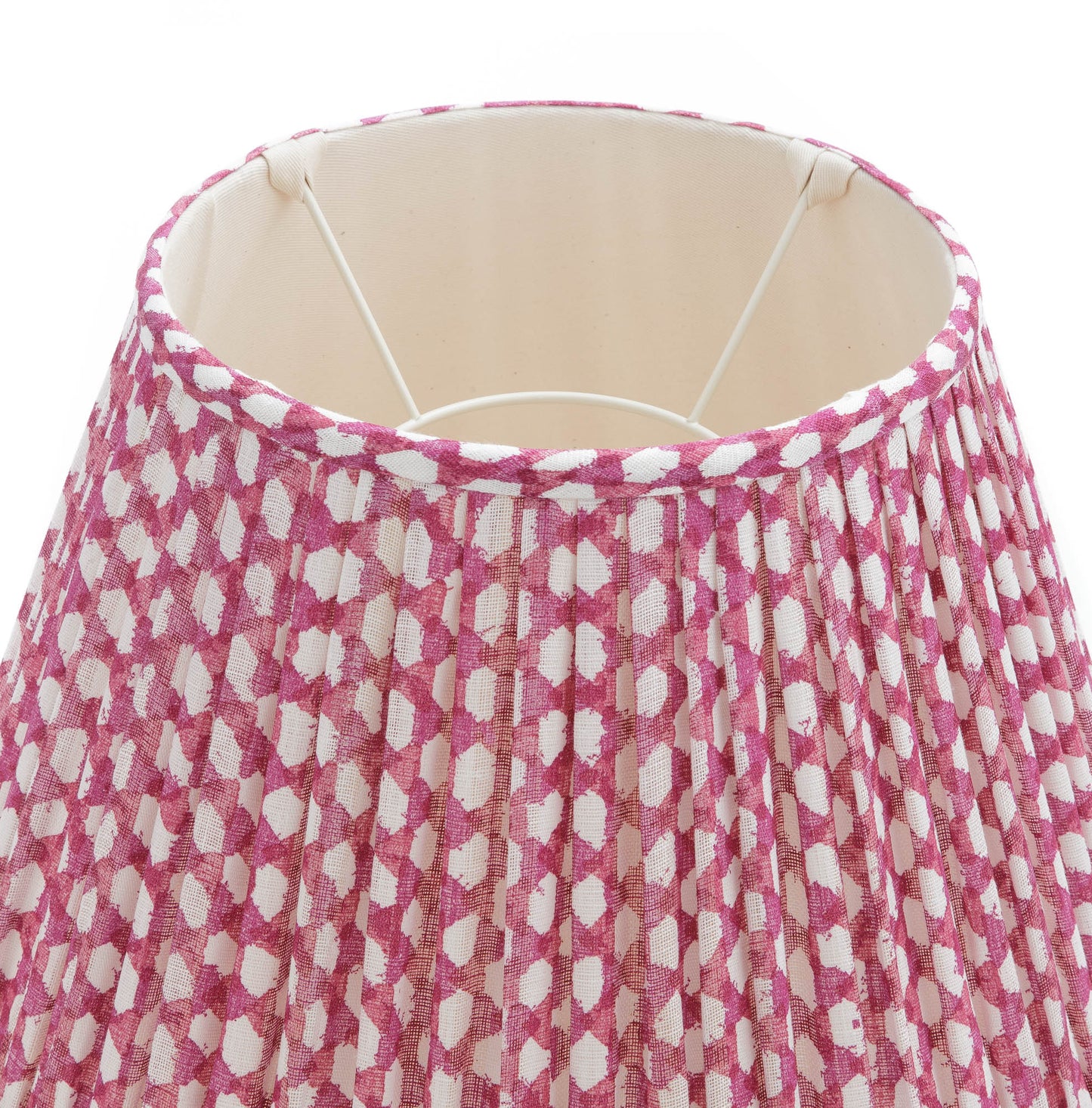 16 Inch Round Gathered Bedwyn Lampshade - Fuchsia Wicker
