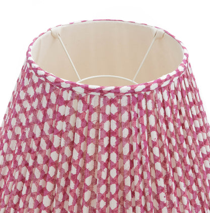 16 Inch Round Gathered Bedwyn Lampshade - Fuchsia Wicker