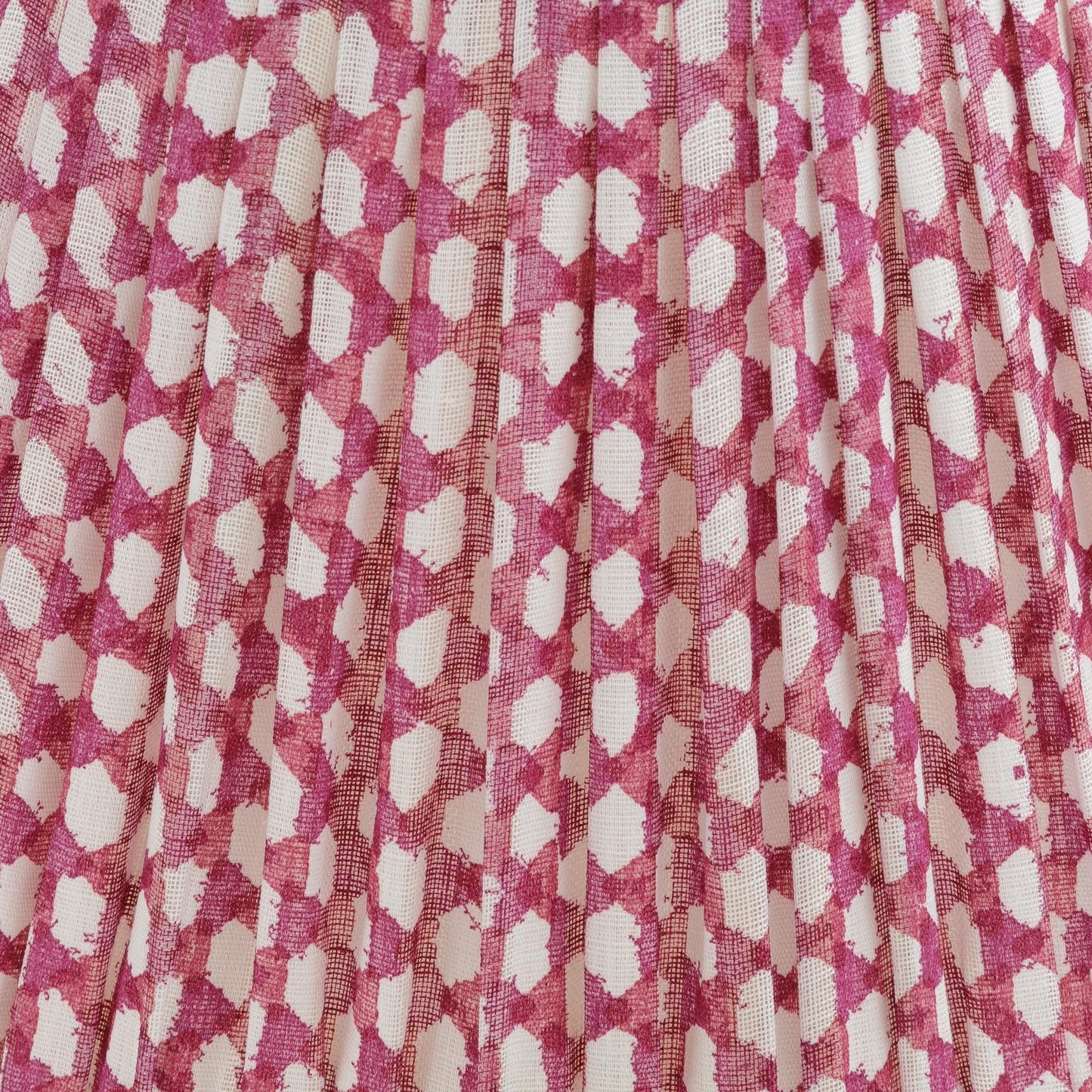 16 Inch Round Gathered Bedwyn Lampshade - Fuchsia Wicker