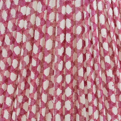 16 Inch Round Gathered Bedwyn Lampshade - Fuchsia Wicker