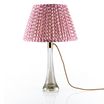 16 Inch Round Gathered Bedwyn Lampshade - Fuchsia Wicker