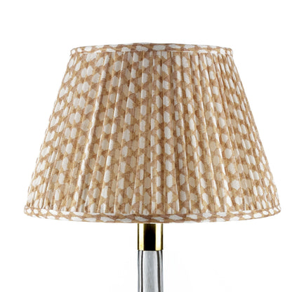 16 Inch Round Gathered Bedwyn Lampshade - Nut Brown Wicker