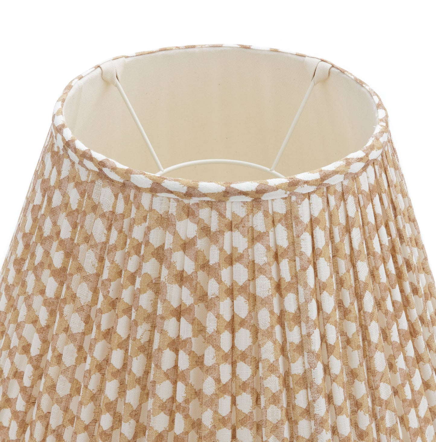 16 Inch Round Gathered Bedwyn Lampshade - Nut Brown Wicker