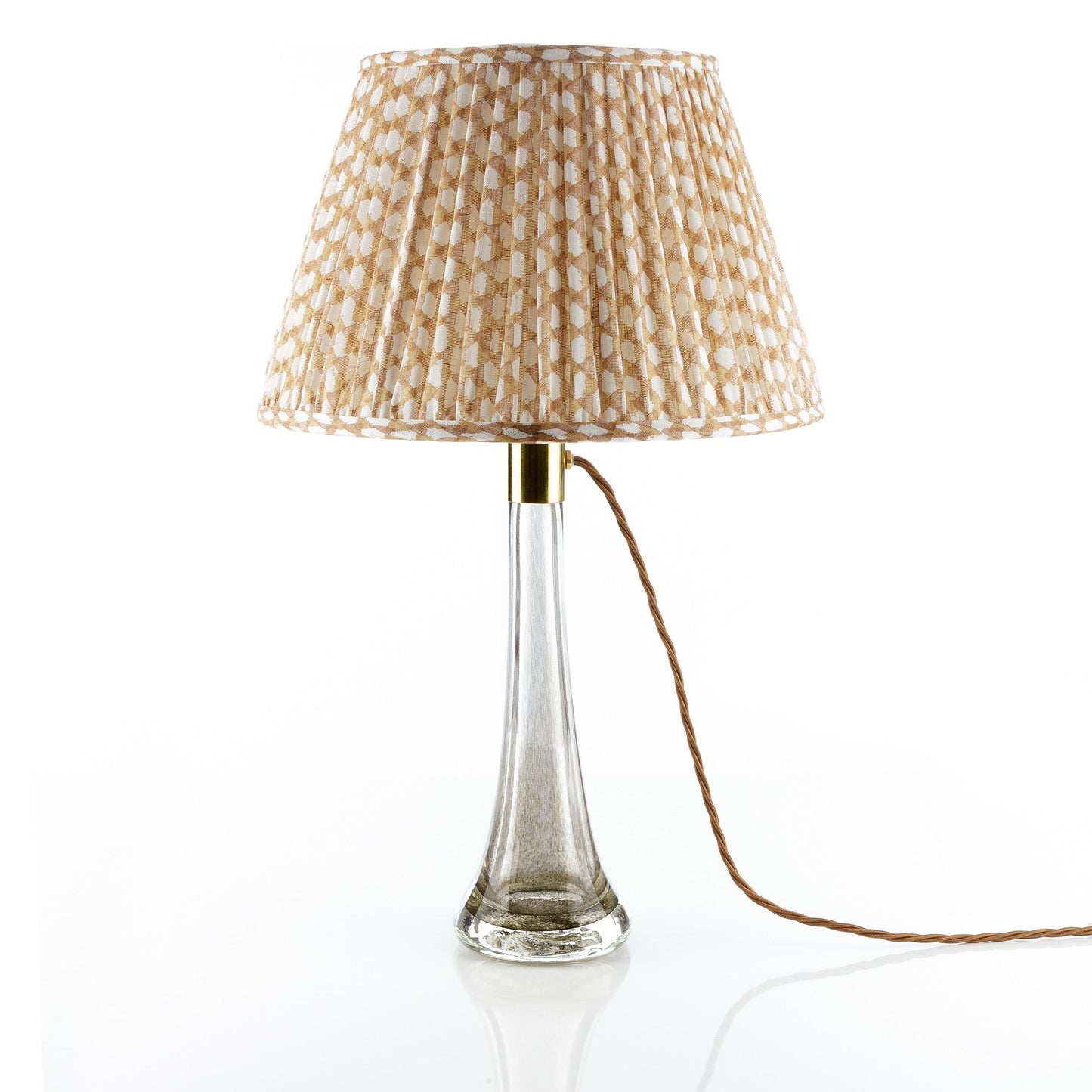 16 Inch Round Gathered Bedwyn Lampshade - Nut Brown Wicker