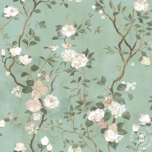 Peony Garden Wallpaper - Celadon