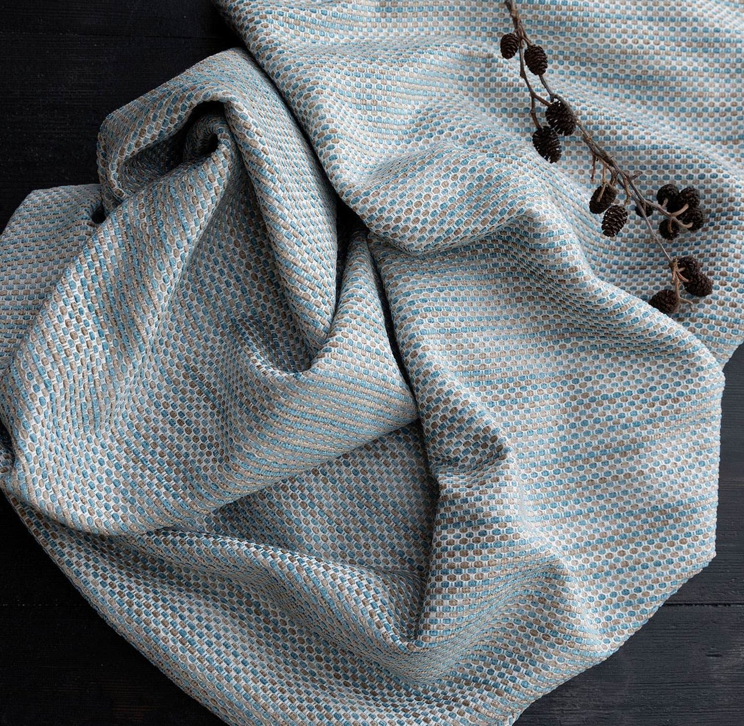 Rattan - Blue / Flax