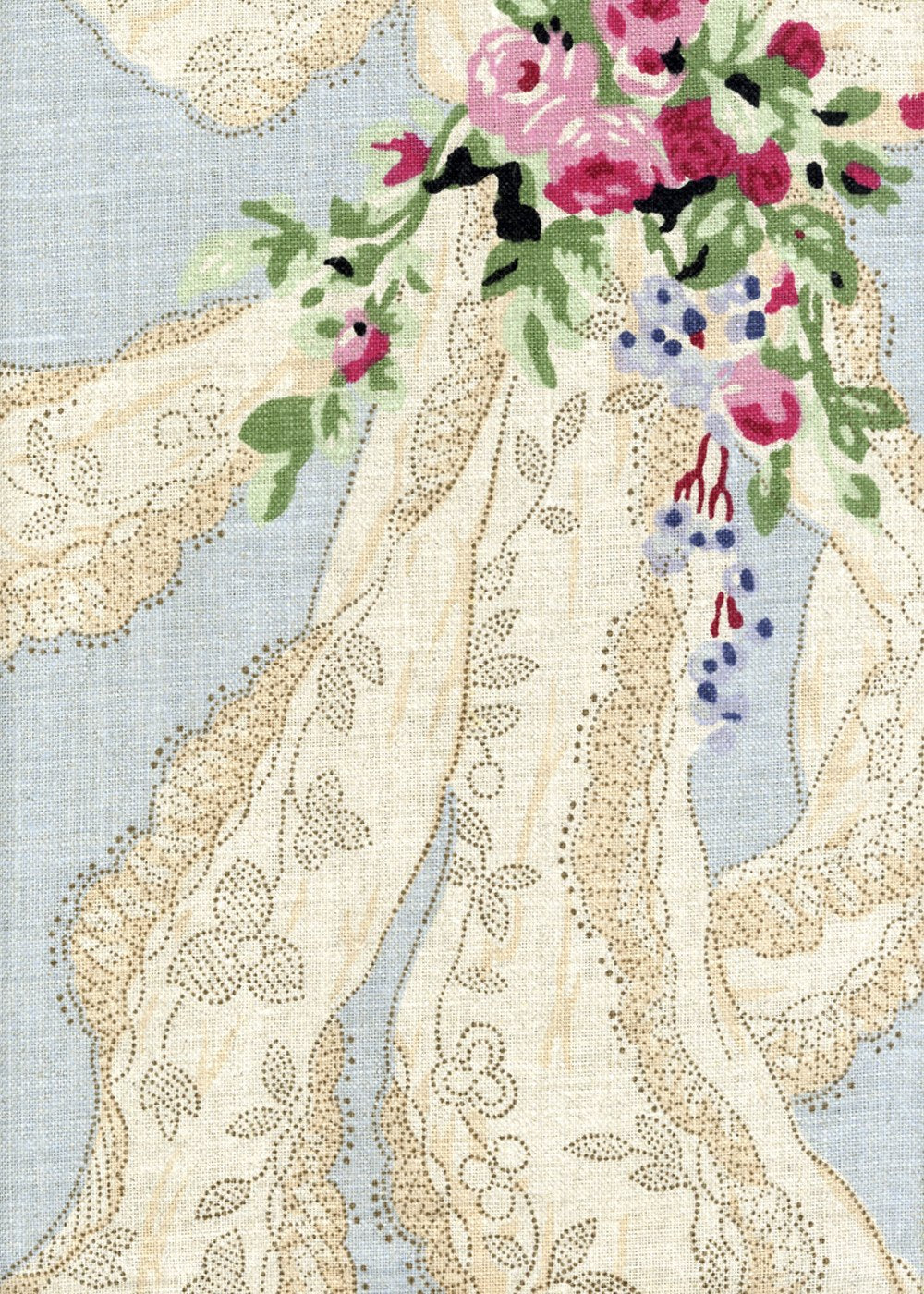 Lace On Linen - Blue