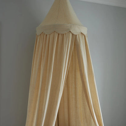 Narrow Stripe Linen - Natural / White