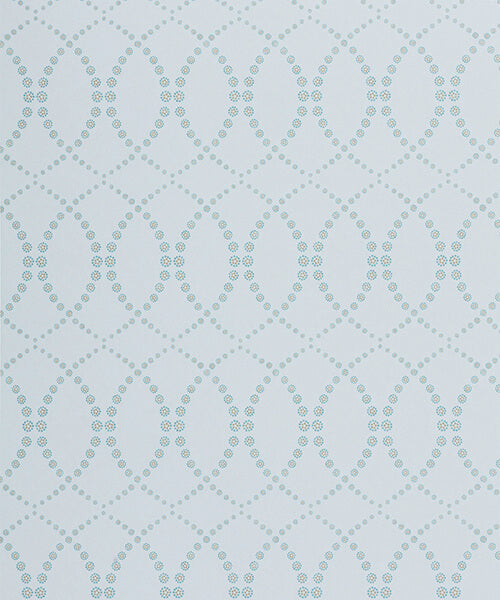 Daisy Chain Wallpaper - Aquamarine