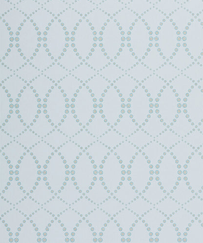 Daisy Chain Wallpaper - Aquamarine