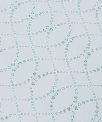 Daisy Chain Wallpaper - Aquamarine