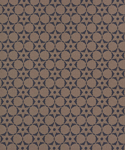 Flower Stencil Wallpaper - Brownstone