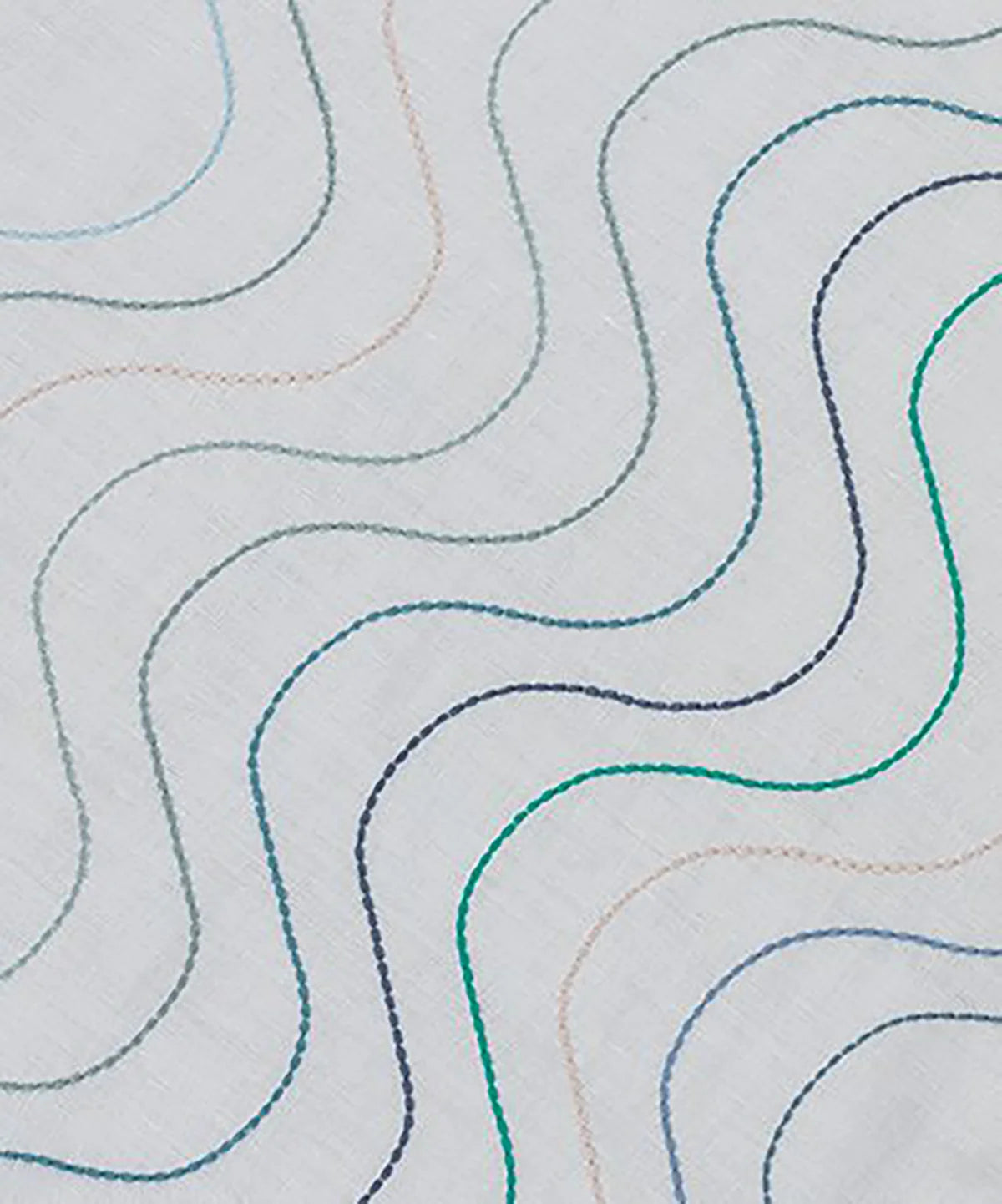 Undulating Lines - Ocean / Cream