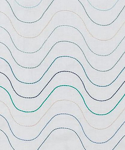 Undulating Lines - Ocean / Cream